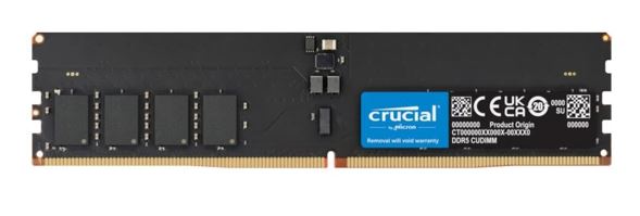 Micron (Crucial) Crucial Pro 32GB (1x32GB) DDR5 UDIMM 6400MHz CL40 Black Heat Spreaders Overclocking Support Intel XMP AMD Ryzen Desktop PC Gaming Memory Tray CP32G64C40U5BT