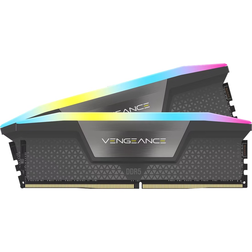 Corsair CMH32GX5M2D6000Z38 Computer system Vengeance RGB 32GB (2x16GB) DDR5 DRAM Up To 6000MT/s CL38 Memory Kit — GREY