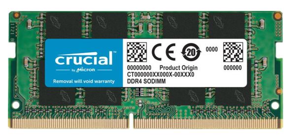 Micron (Crucial)-P CT16G4SFS832A-P Crucial 16GB (1x16GB) DDR4 SODIMM 3200MHz CL22 1.2V Single Ranked Notebook Laptop Memory RAM