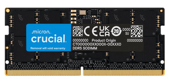 Micron (Crucial)-P Crucial 32GB (1x32GB) DDR5 SODIMM 5600MHz CL46 Notebook Laptop Memory CT32G56C46S5-P