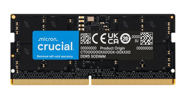 Micron (Crucial) Crucial 64GB (1x64GB) DDR5 SODIMM 5600MHz CL46 Notebook Laptop Memory Tray CT64G56C46S5T