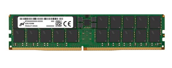 Micron (Crucial) Micron 64GB (1x64GB) DDR5 RDIMM 6400MHz CL52 2Rx4 ECC Registered Server Data Center Memory 3yr wty MTC40F2046S1RC64BH1
