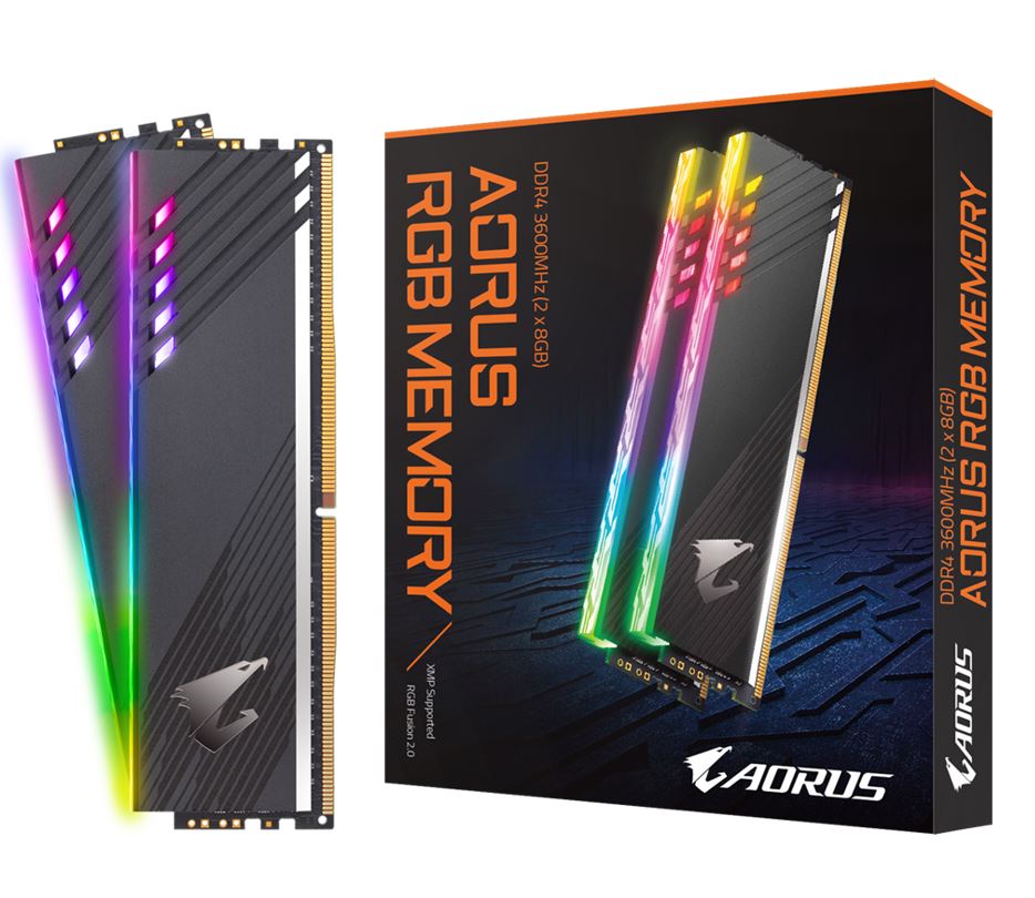 Gigabyte Gaming Memory 16GB (2x8GB) DDR4 3600MHz C18 1.2V XMP 2.0 Dual Channel Kit Gray Heatsinks PC Desktop RAM
