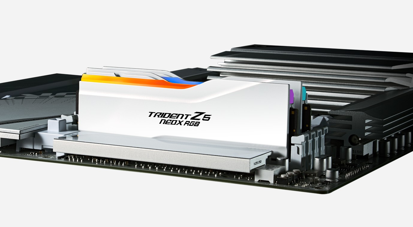 G.SKILL Computer system F5-6000A3038F16GX2-TZ5NXRW 32GB (2 x 16GB)/ DDR5 6000 MT/s/ Timings 30-38-38-32/ Voltage 1.35V/ TZ5 Neo X RGB AMD EXPO ™ ULL