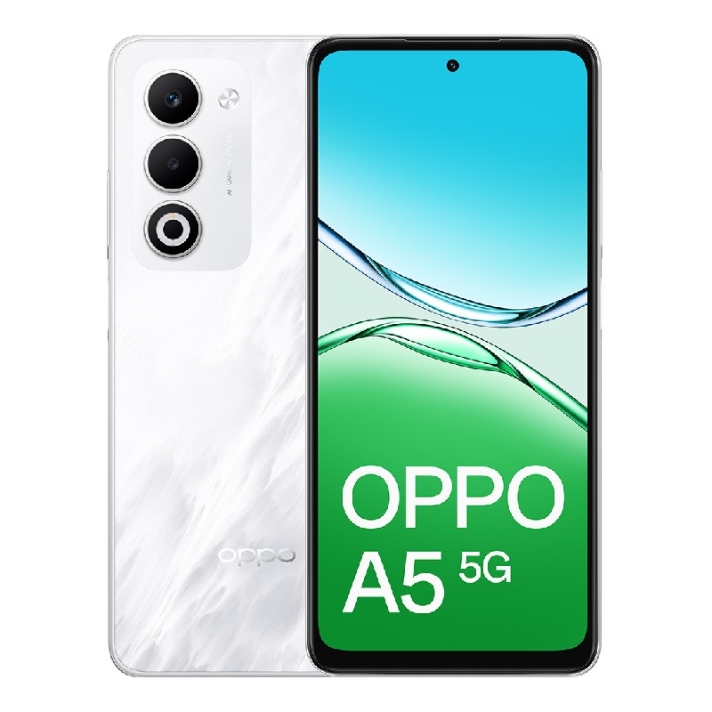 Oppo A5 5G 128GB - Mist White (CPH2735AU White)*AU STOCK*, 6.67', HD+, 120Hz, 4G/128GB, 50MP/8MP, Dual SIM, 6000mAh,IP65, 2 Years Warranty