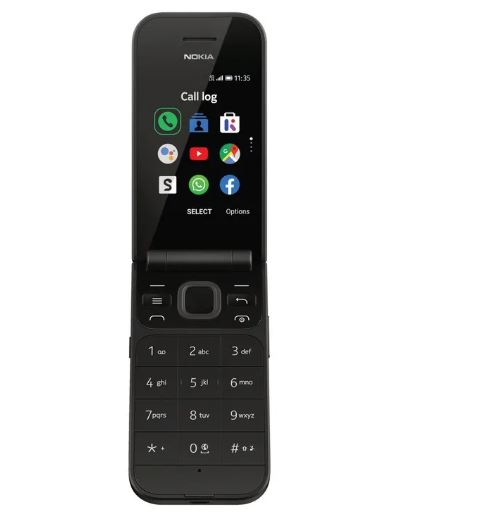 Nokia 2720 4G Flip Phone Black - 2.8' Screen, 4GB RAM, CPU Qualcomm® 205 Mobile Platform, 512MB RAM, outwards facing camera 2MP, 1500 mAh battery