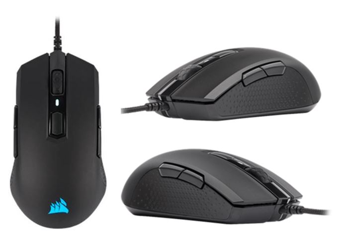 Corsair M55 RGB PRO Ambidextrous Multi-Grip Gaming Black Mouse, 200-12,400 DPI, ICUE Software. 2 Years Warranty