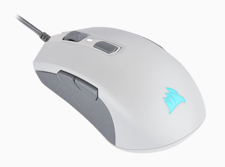 Corsair M55 RGB PRO White Ambidextrous Multi-Grip Gaming Mouse, 200-12,400 DPI, ICUE Software. 2 Years Warranty (LS)