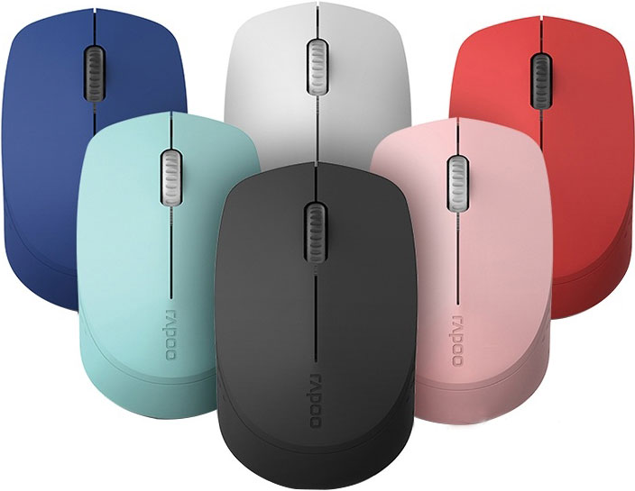 RAPOO M100 2.4GHz  Bluetooth 3 / 4 Quiet Click Wireless Mouse Black - 1300dpi Connects up to 3 Devices, Up to 9 months Battery Life