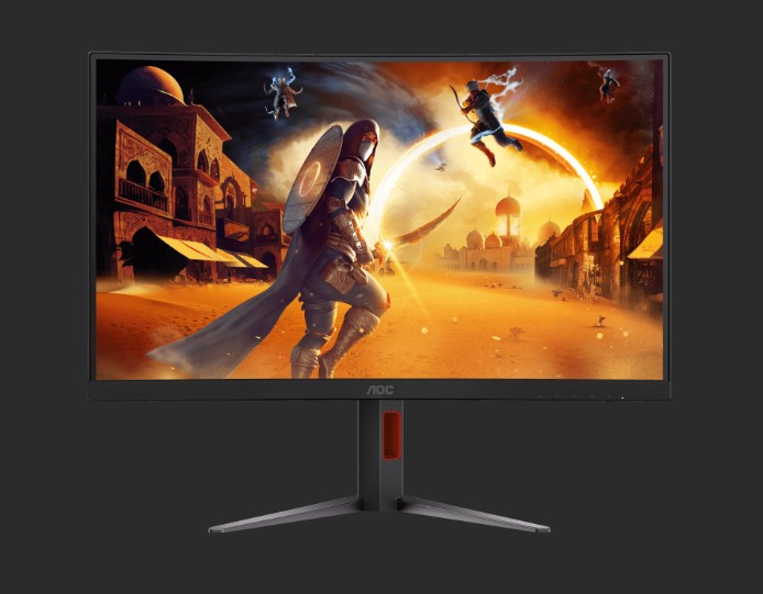 AOC 27' 2K Curved 0.5ms 180Hz, 2560x 1440 Adaptive Sync, HDMI 2.0 × 1,DisplayPort 1.4 × 1, Gaming Monitor