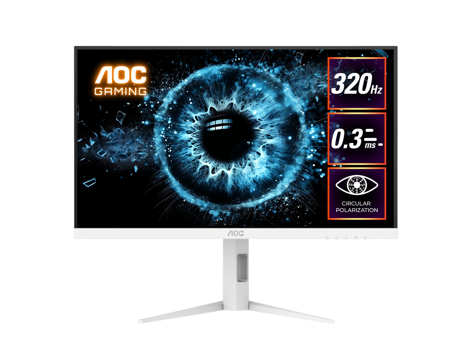 AOC 27' Fast IPS Q27G4SL/WS: 2560×1440 @ 320Hz, 1ms GtG, 350 nits, HDR 450 nits, sRGB 125%, DP 1.4, HDMI 2.1, ergonomic stand, VESA 100mm