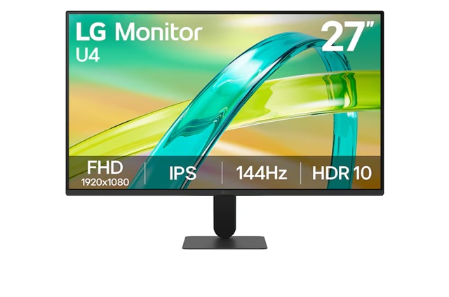 LG Commercial display 27' IPS Full HD 144Hz Monitor, 1920x1080, sRGB 99%, 1ms MBR, HDR 10, 16: 9, LG Switch App 27U411B-B AAU