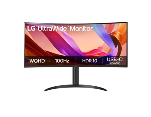 LG 34BQ65VA-B Commercial display 34' UltraWide™ 100Hz WQHD Curved (1800R) Monitor, 3440x1440, 3-side Virtually Borderless Design, sRGB 99%, HDR10, USB-C 65W PD