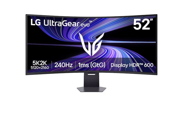 LG 52' UltraGear evo G9 5K2K 240Hz Gaming Monitor, 5120×2160, VA, 240Hz, 1ms, 1000R, HDR600, DCI-P3 95%, FreeSync Premium, DP 2.1, USB-C 90W