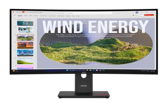 LENOVO ThinkVision T34WD-40 34' 120Hz WQHD Monitor 1500R Curve 4K 3440x1440 21:9 Height Adjustable Tilt Swivel 100W PD DP HDMI USB-C LAN 4xUSB3.2 Hub