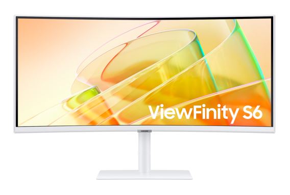 Samsung 34' ViewFinity S65TC UWQHD Curved Monitor 100Hz 3440x1440 21:9 5ms HDR10 1000R DP HDMI USB-C Hub LAN VA Tilt HAS Swivel VESA White 3YR