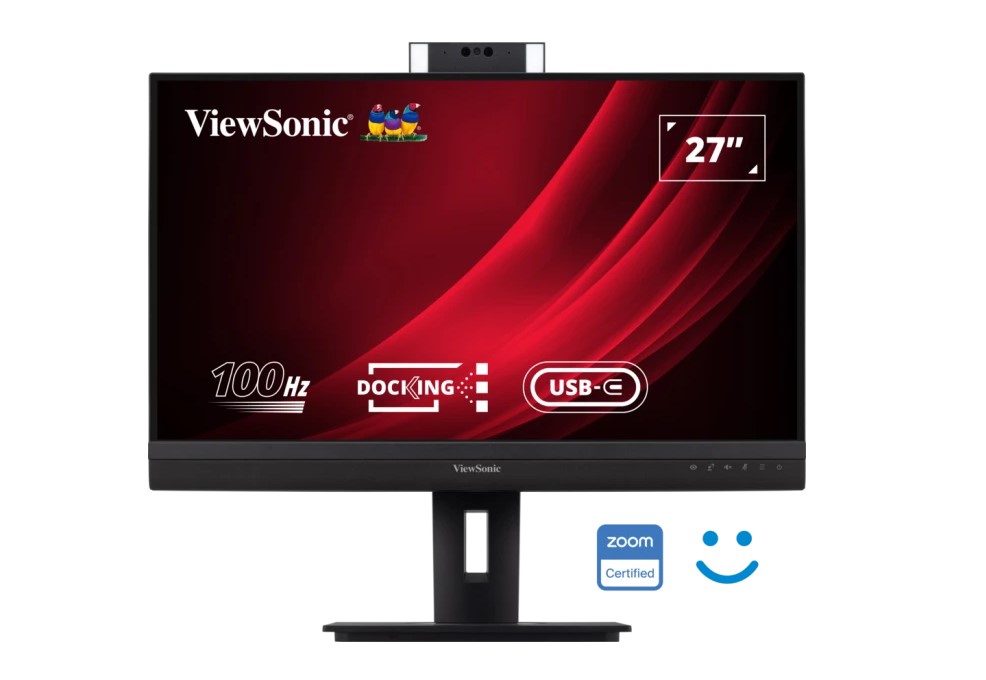 ViewSonic 27' QHD 100Hz Video Conferencing Docking Monitor with Windows Hello and Zoom® Certified Pop-up Webcam and 5W speakers