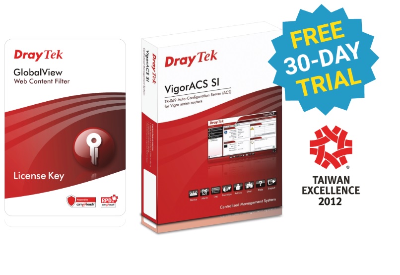 Draytek Web Content Filter Package 1 Year For VigorFly 210 / Vigor2110 / 2120 / 2130 / 2710 / 2750 / 2760 / 2912 Series