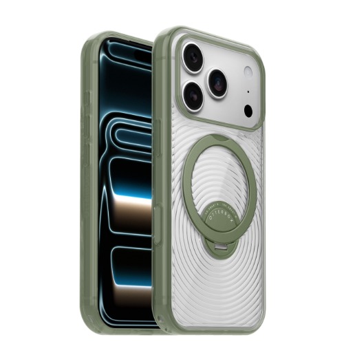 OtterBox Symmetry Stand MagSafe Apple iPhone 18 Pro / iPhone 17 Pro (6.3') Case (Clear/Green) - (77-001215), Camera Control,7 Years Warranty