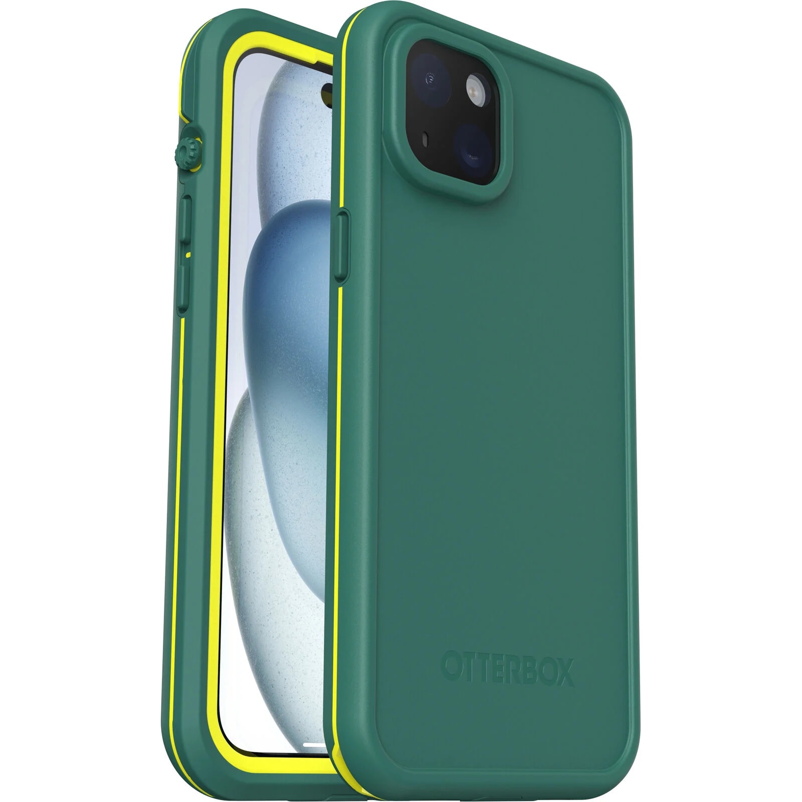OtterBox Fre MagSafe Apple iPhone 15 Plus (6.7') Case Pine-green(77-95537),DROP+ 5X Military Standard,IP68,Wireless Charge Compatible,7 Years Warranty