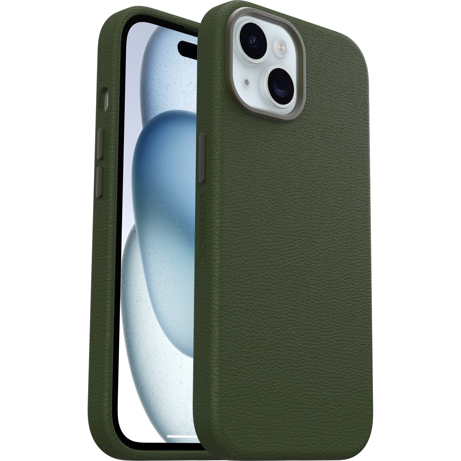 OtterBox Symmetry Cactus Leather Apple iPhone 15/iPhone 14/iPhone 13 Magsafe Case Green - (77-95726), DROP+ 3X Military Standard,7 Years Warranty