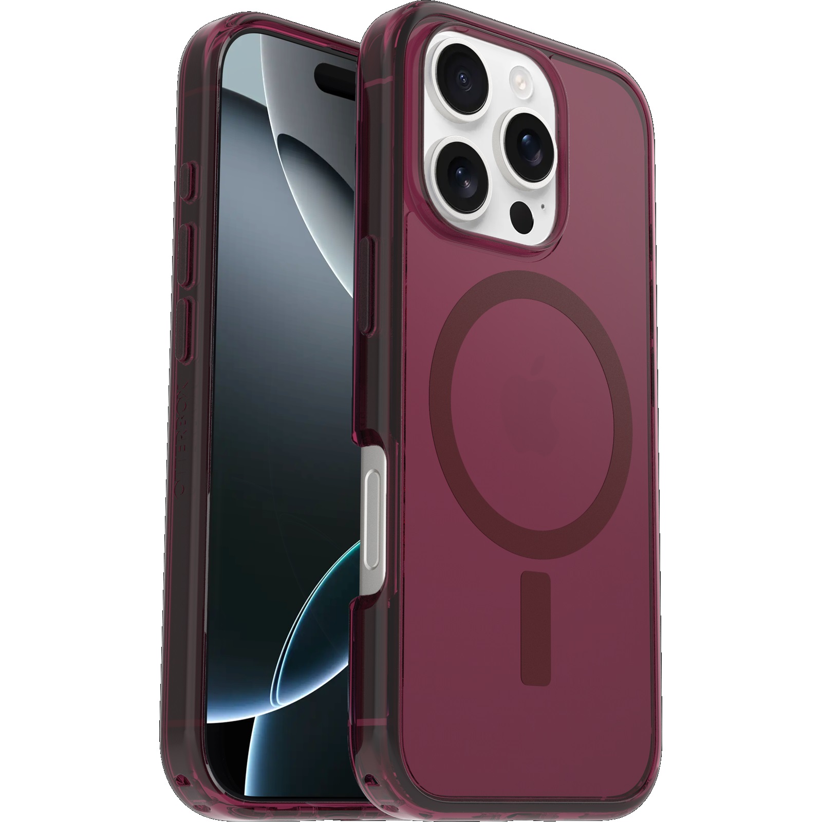 OtterBox Symmetry Clear MagSafe Apple iPhone 16 Pro Max (6.9') Case Foxberry (Pink) - (77-96434), DROP+ 3X Military Standard, 7 Years Warranty