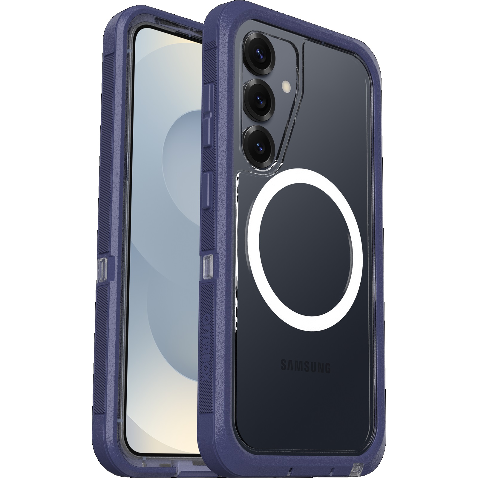 OtterBox Defender XT Clear Magnets Samsung Galaxy S25+ 5G (6.7') Case Lavender Clear/Purple-(77-97583),DROP+7X Military Standard,7 Years Warranty