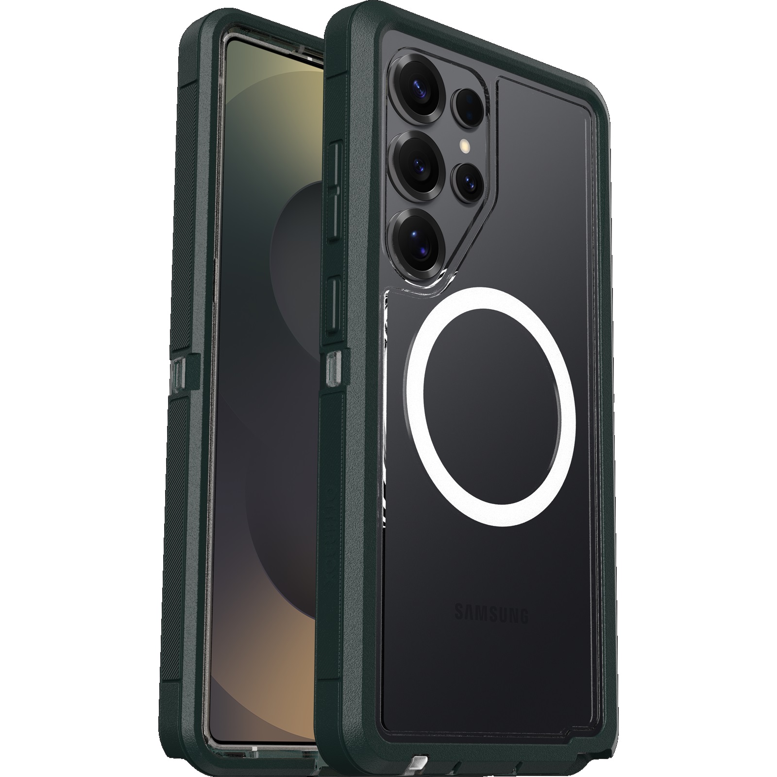OtterBox Defender XT Clear Magnets Samsung Galaxy S25 Ultra 5G (6.9') Case Jubilee Green - (77-97875), DROP+ 7X Military Standard, 7 Years Warranty