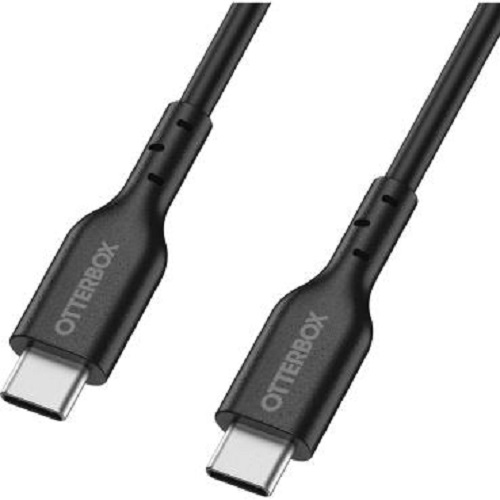 OtterBox USB-C to USB-C (2.0) PD Fast Charge Cable (2M) - Black (78-81357), 3 AMPS (60W), Samsung Galaxy, Apple iPhone, iPad, Etc, 2 Years Warranty