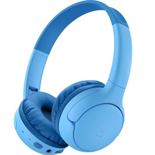Belkin Business communication device SoundForm Mini2 Wireless On-Ear Headphones for Kids - Blue(AUD012fqBL),55 hrs Battery, 85dB Volume Cap, Built-in Microphone, 2 Years Warranty