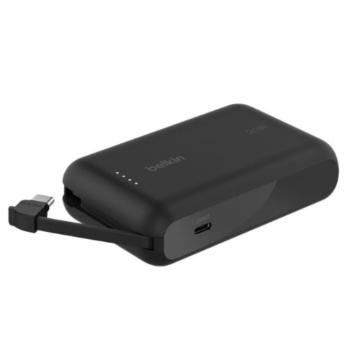 Belkin Network hardware BoostCharge 10K Power Bank with Integrated 20W USB-C Cable (5.7 cm) - Black (BPB021fqBK), 2xUSB-C(20W), $2500 CEW, 2 Years Warranty