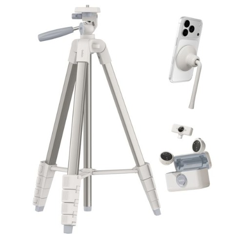 Belkin Stage Creator Kit: Tripod, Magnetic Phone Mount & Wireless Mics - White(CTA002fqSA-B1), Lightweight,Flexible angle adjustment, 2 Years Warranty
