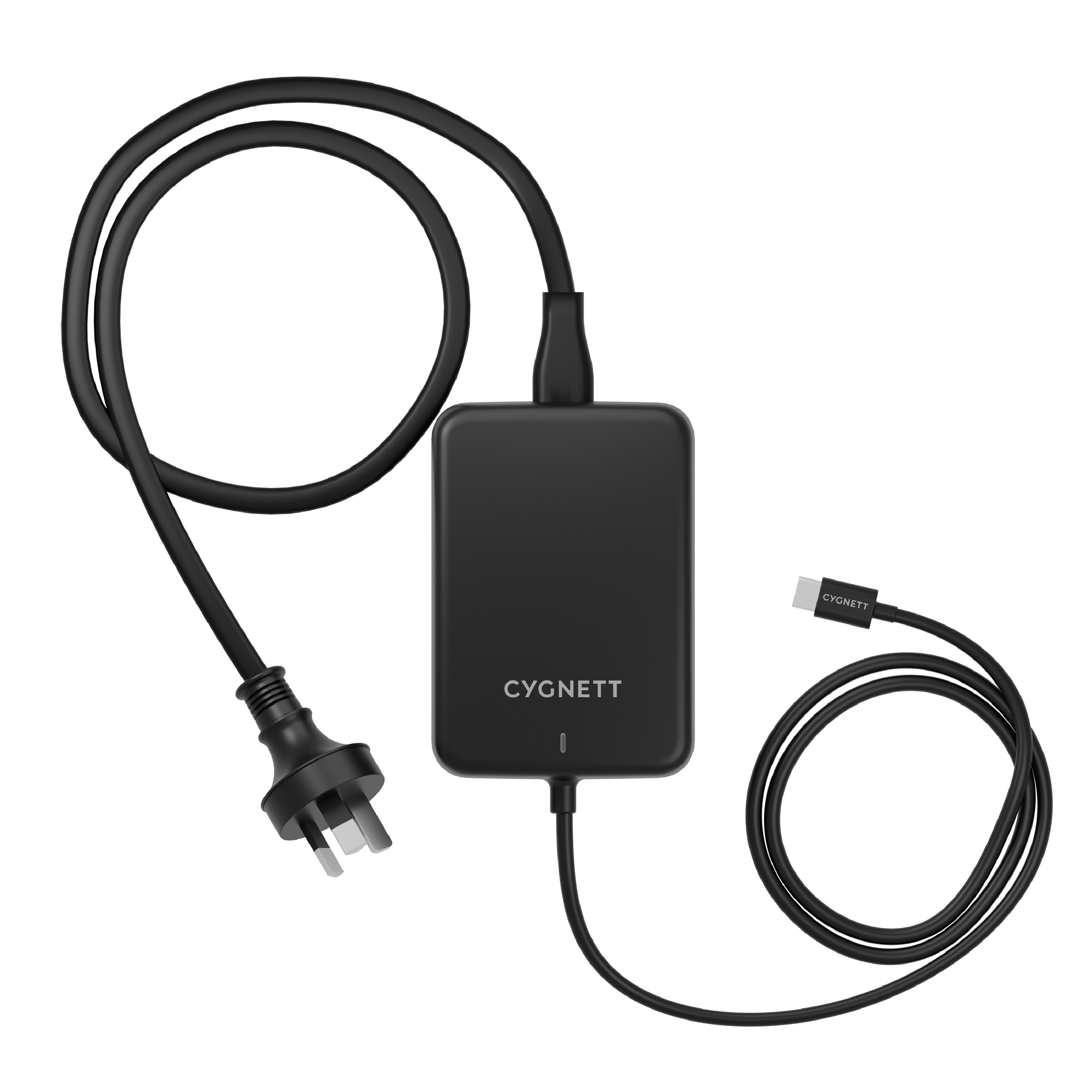 Cygnett PowerMaxx 140W USB-C GaN Laptop Charger - Black (CY4531PDWCH) Integrated 1.5M USB-C Cable,Fast Charging,Travel-Ready,2 Years Warranty
