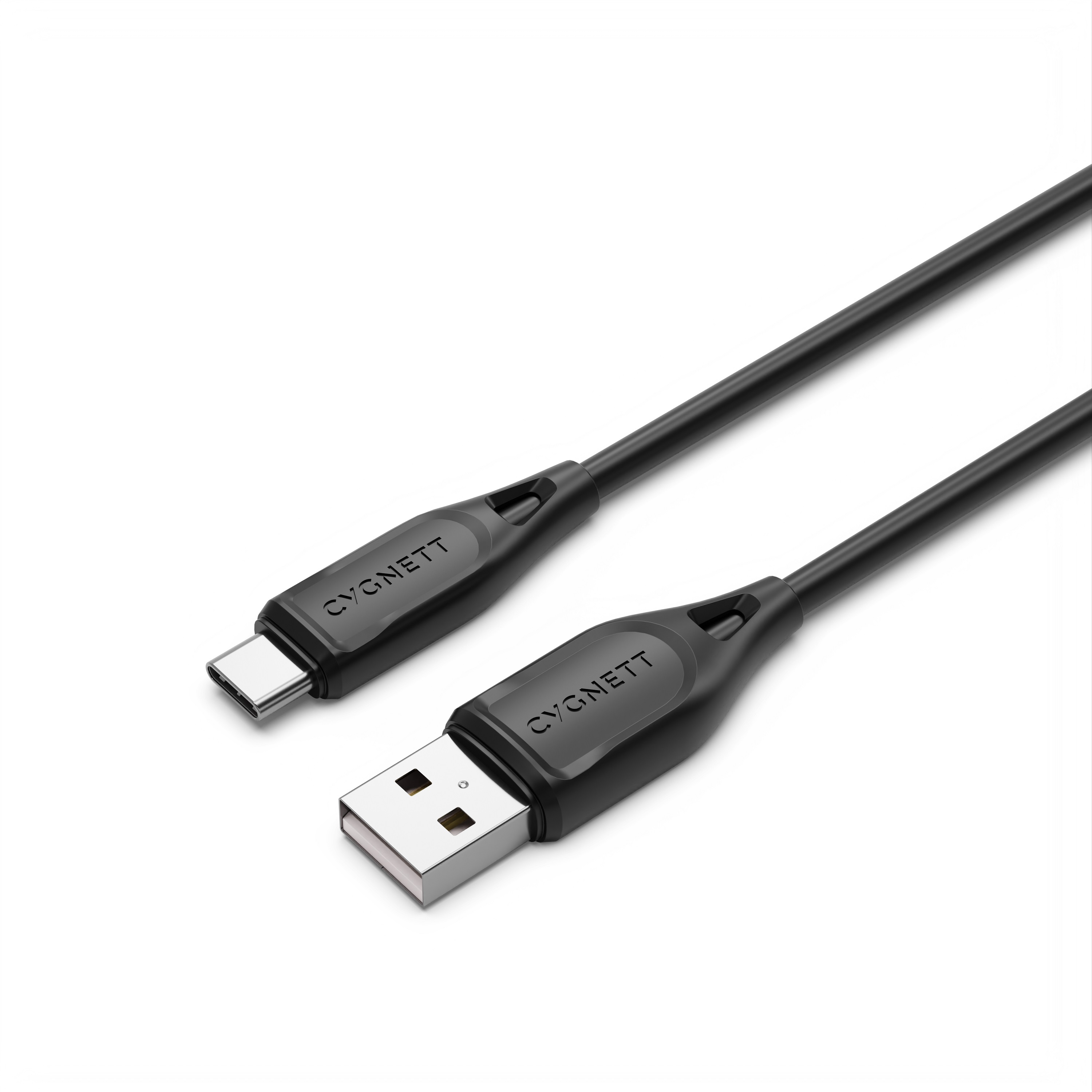 LS Cygnett Essentials USB-C to USB-A (2.0) Cable (1M) - Black (CY4687PCUSA), 3A/60W, 480Mbps, Turbo Charge, Best for Laptop, 2 Years Warranty
