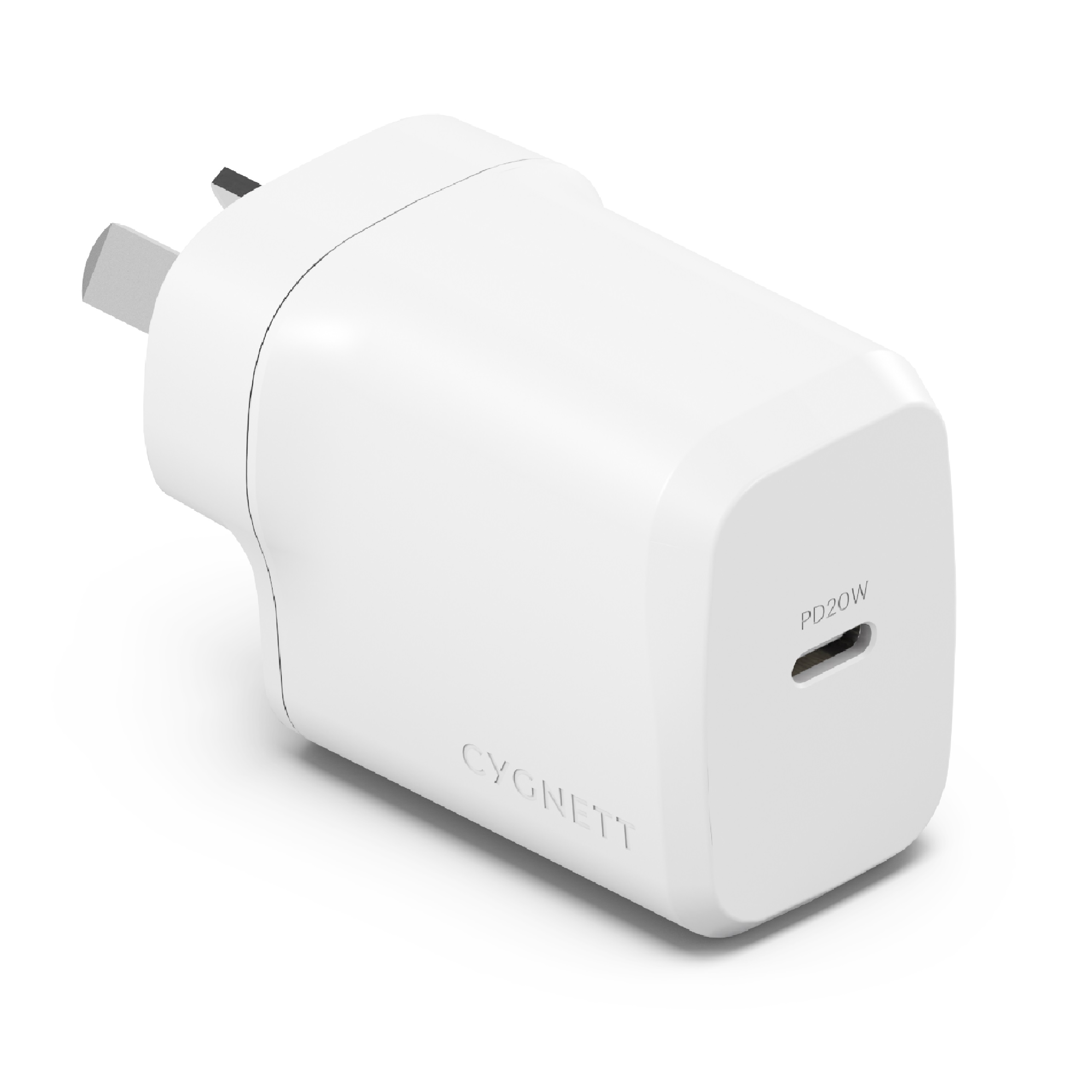 LS Cygnett PowerPlus 20W USB-C PD Fast Wall Charger - White(CY4732PDWCH), Palm-Size, Portable,Best for iPhone,Samsung & USB-C Devices,2 Years Warranty
