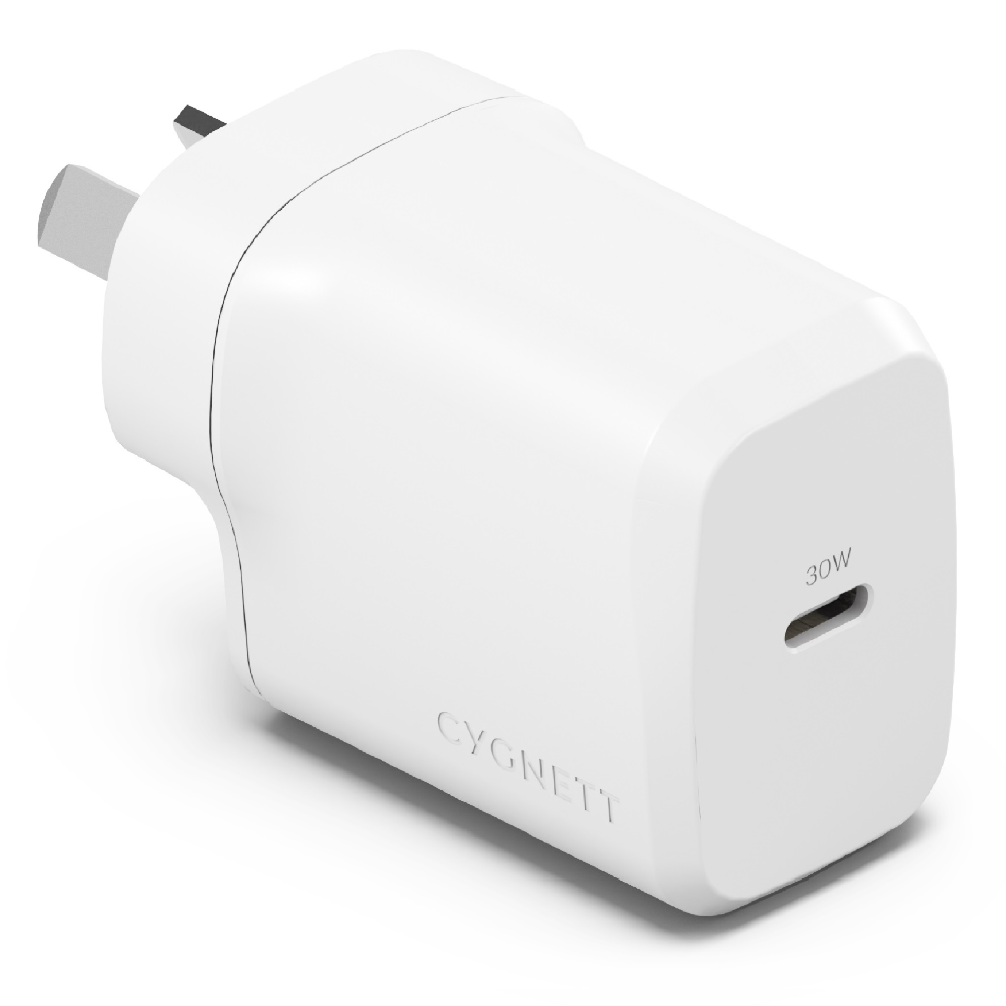LS Cygnett PowerPlus 30W USB-C PD GaN Fast Wall Charger -White(CY4736PDWCH),Portable,Best for iPhone,Samsung's PPS & USB-C Devices, 2 Years Warranty