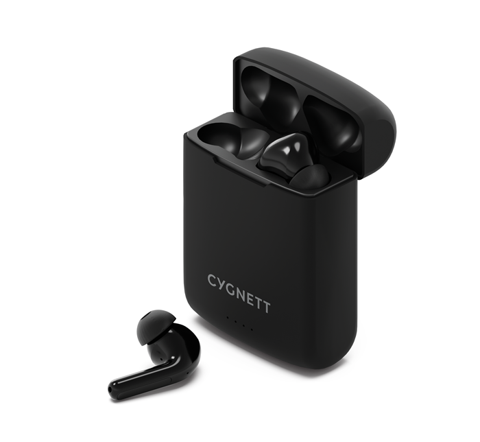 Cygnett FreePlay Solar Charging True Wireless Earbuds -Black(CY4969SOEAR) -Bluetooth 5.3 TWS,5 hours,Touch Control,Solar charging
