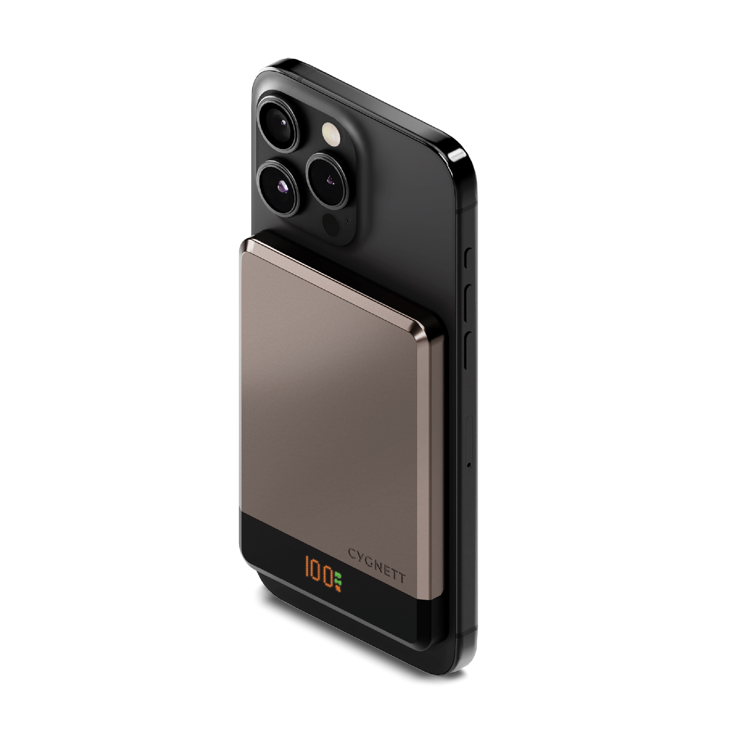Cygnett MagSlim 5k Magnetic Wireless Power Bank - Champagne (CY5093PBCHE), MagSafe Compatible,Slim and Sleek, Mordern Display,2 Years Warranty