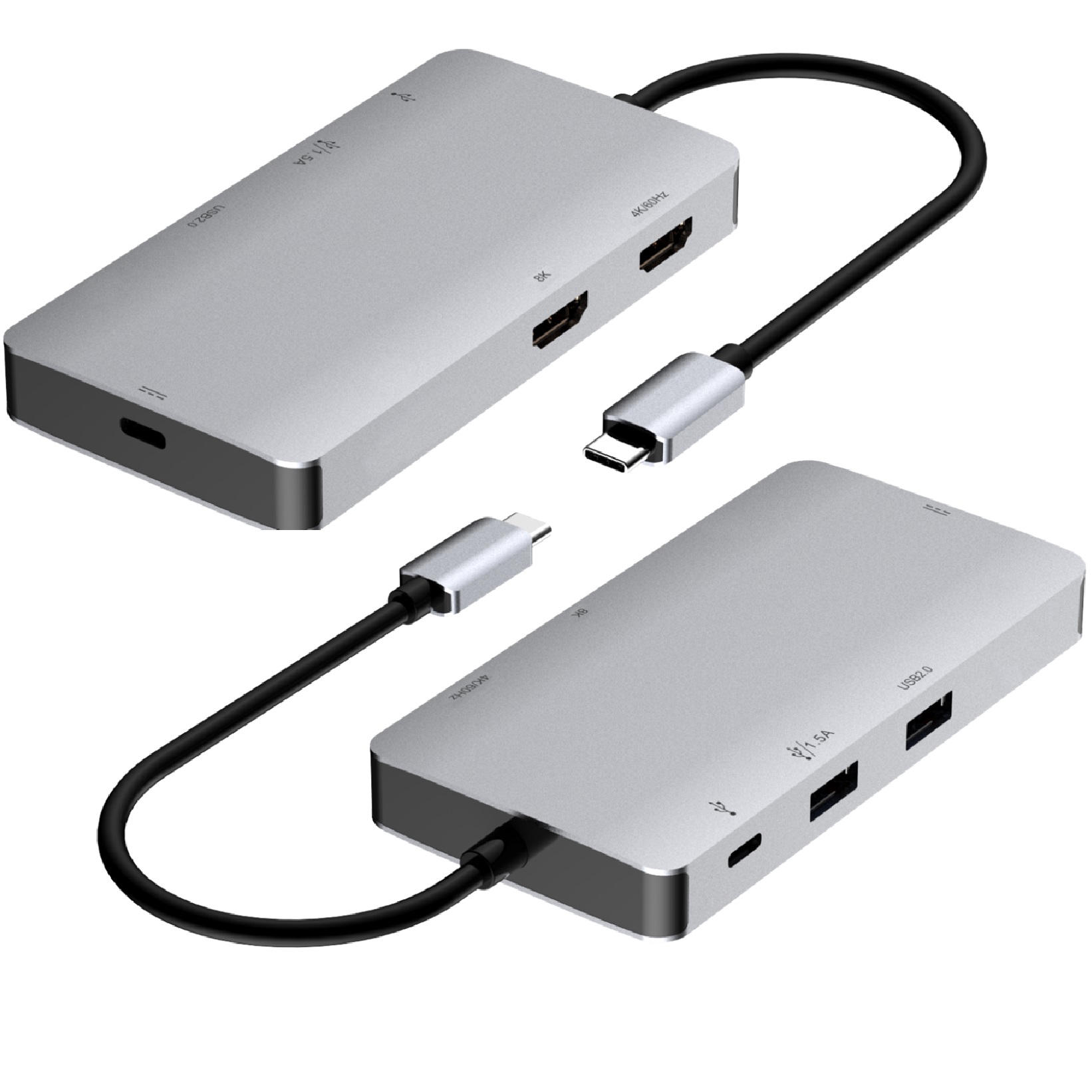 Cygnett Unite 6-in-1 USB-C Hub Adapter (CY5147HUB61)2xUSB-A 3.0 1xUSB-C 3.0 1 USB-C 100W PD 2x HDMI 8K 5GBPS Data Speed, 2 Years Warranty