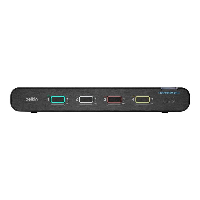 Belkin Universal 2nd Gen Secure KVM Switch, 4-Port Single Head w/ CAC - Black (F1DN104KVM-HA-4)