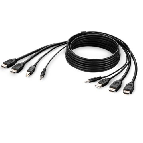 Belkin Network hardware Cybersecurity and Secure KVM TAA DUAL HDMI/USB/AUD CBL, HDMI M/M; USB A/B, 10' - Black(F1DN2CCBL-HH10t), 3 Years Warranty