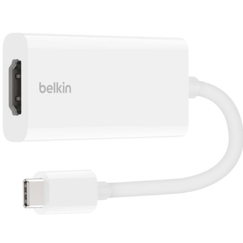 Belkin Commercial display USB-C to HDMI Adapter - White (F2CU038dsWHTAPL), 4K@60Hz, Dolby Vision, HDCP 2.2, 6-Layer Circuit Board, Wi-Fi Shielding, 2-Year Warranty