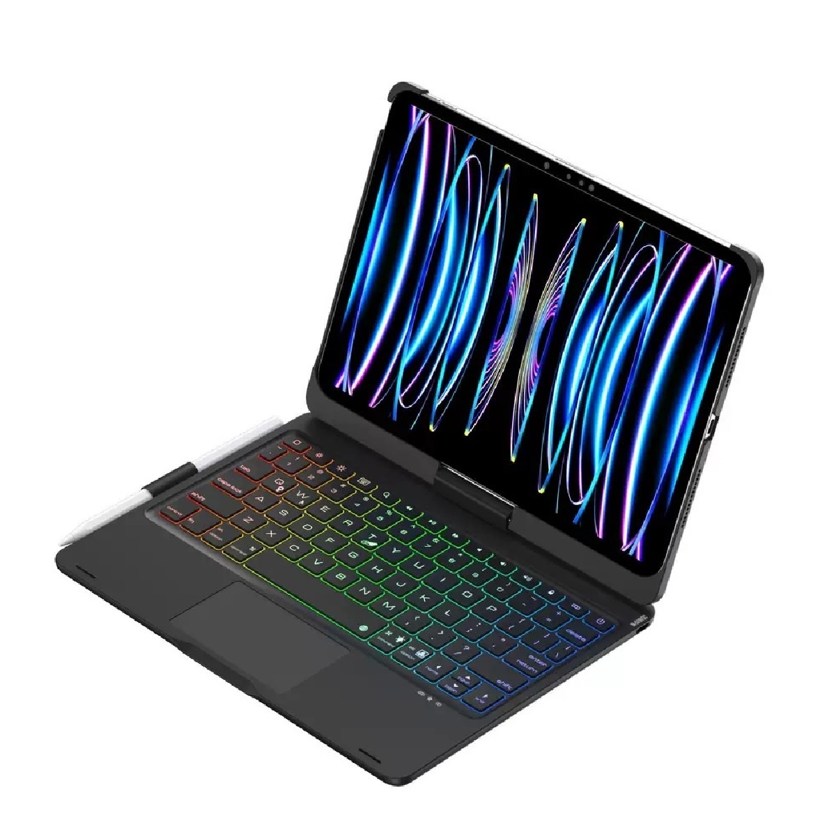 USP Rugged Apple iPad Air (11') (M4/M3/M2) (8th/7th Gen/6th Gen) Keyboard with Case Black - 360° Friction Hinge, Integrated Holder, 3 Years Warranty