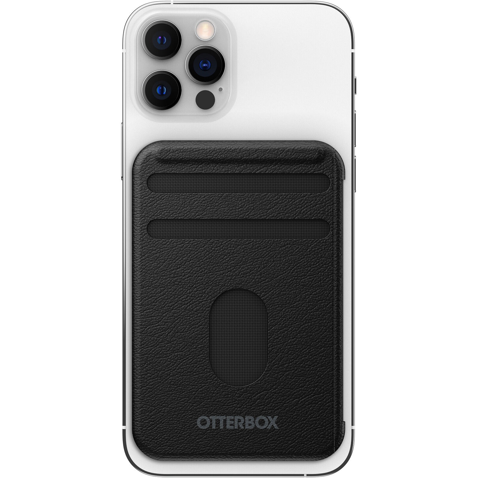OtterBox Wallet for MagSafe - Shadow Black (77-82593), Durable Synthetic Leather, Strong Magnetic alignment, Detachable wallet, 2 Years Warranty