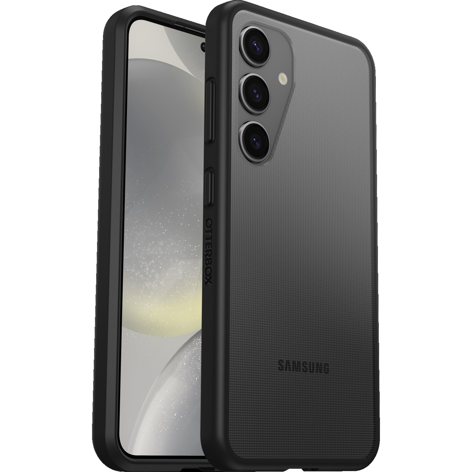 OtterBox React Samsung Galaxy S24 5G (6.2') Case Clear/Black - (77-94657),DROP+ Military Standard,Wireless Charging Compatible,7 Years Warranty
