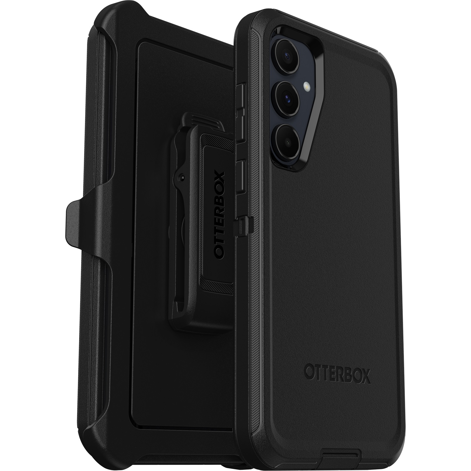 OtterBox Defender Samsung Galaxy A55 5G (6.6') Case Black - (77-95430), DROP+ 5X Military Standard, Multi-Layer,Included Holster, 7 Years Warranty