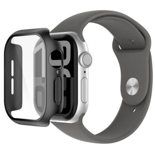 Belkin Commercial display ScreenForce TemperedCurve 2-in-1 Treated Screen Protector + Bumper for Apple Watch Series 10 (42mm) - Black(OWA002fqBK), 2 Years Warranty