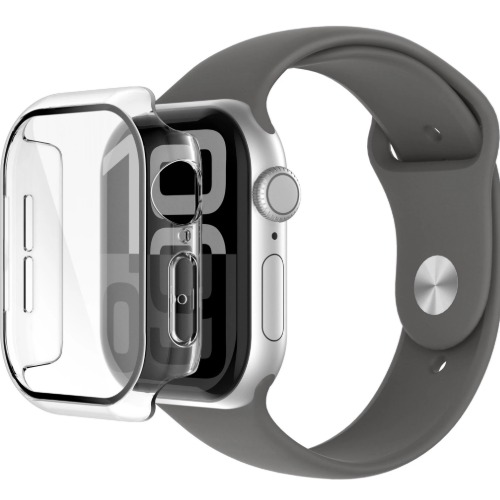 Belkin Commercial display ScreenForce TemperedCurve 2-in-1 Treated Screen Protector + Bumper for Apple Watch Series 10 (42mm) - Clear(OWA002fqCL), 2 Years Warranty