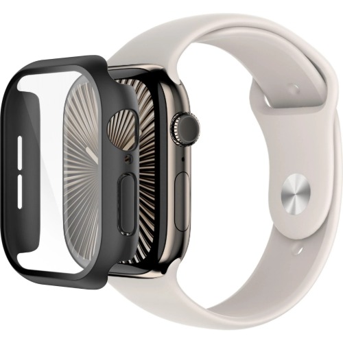 Belkin Commercial display ScreenForce TemperedCurve 2-in-1 Treated Screen Protector + Bumper for Apple Watch Series 10 (46mm) - Black(OWA003fqBK), 2 Years Warranty