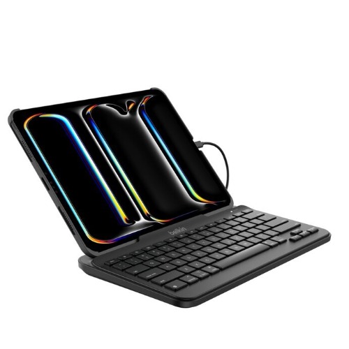Belkin Tablet Connect USB-C Keyboard with Stand foriPad (TBA010bg), Rugged, SBAC testing, IP51, Nonslip, Pry-resistant Keys, iPadOS Hotkeys, 3-year Warranty
